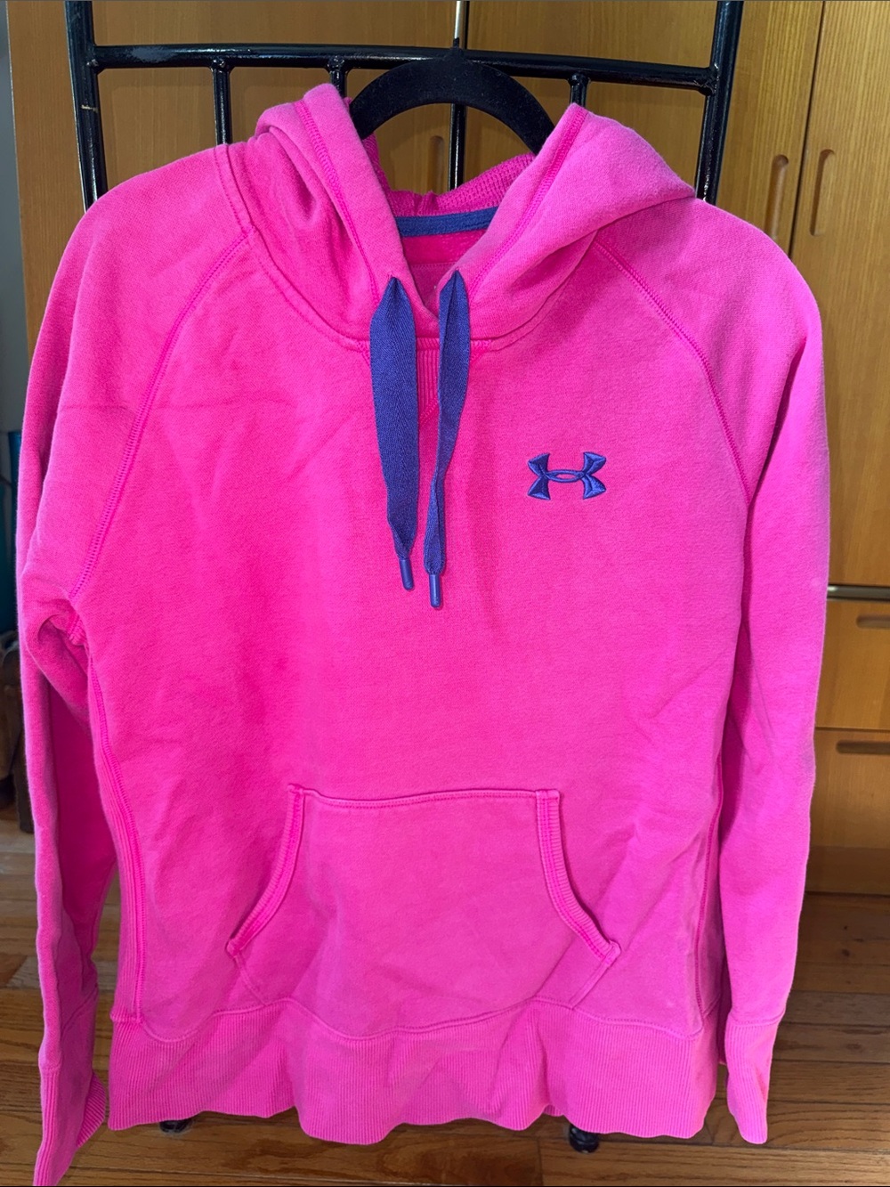Under Armour Hot Pink Hoodie with Blue Accents